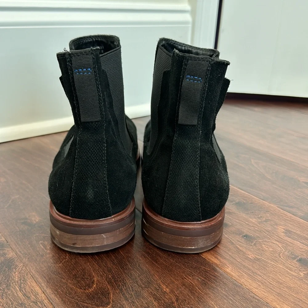 Steve Madden Men’s Black Suede Leather Ankle Boots Booties Fall Winter, size 12 - Picture 6 of 7